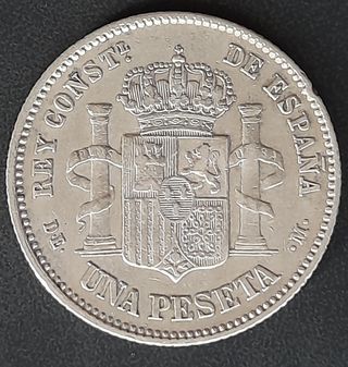 1 Peseta 1876 (18-76) DE M ¡Plata!