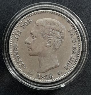 1 Peseta 1876 (18-76) DE M ¡Plata!