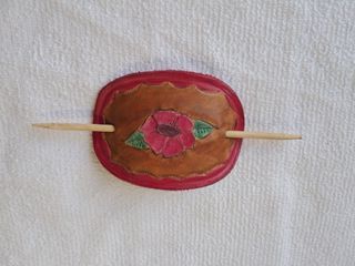 Pasador cuero - Flor