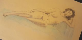 Disegno nudo A. Corda - Matita e Pastello