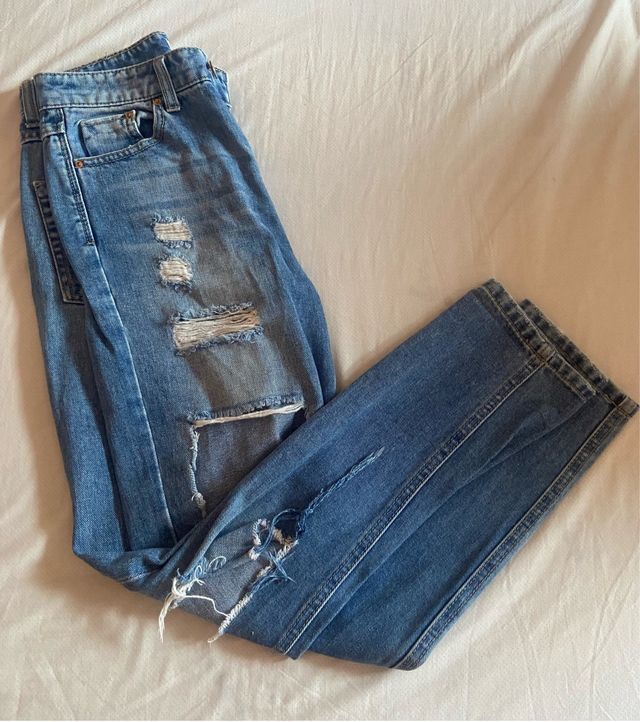 Pantalón vaquero largo de tiro alto