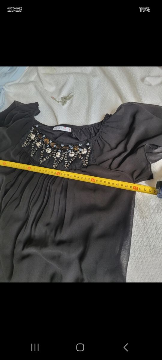 Vestito nero chiffon ricamato