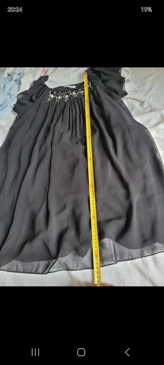 Vestito nero chiffon ricamato