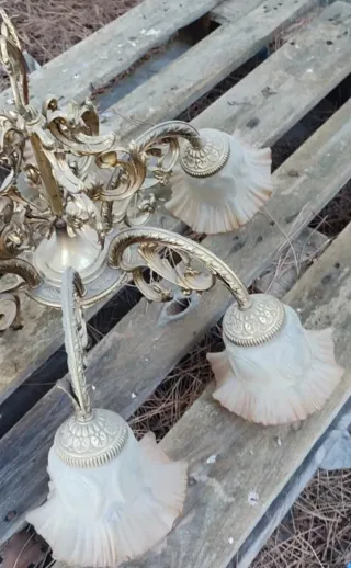 Lampara antigua 6 brazos dorada