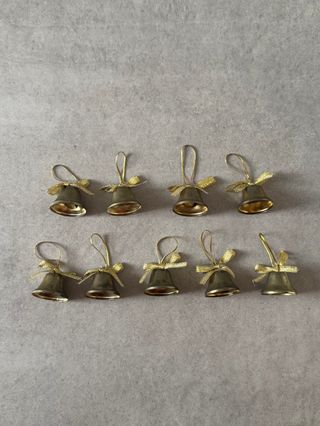 Set 9 campanitas doradas Navidad