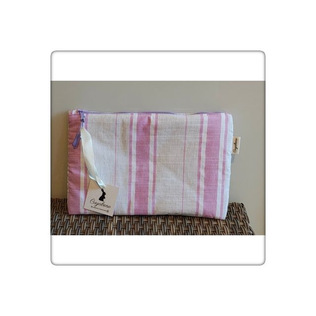 Handmade - Neceser rayas rosa-blanco