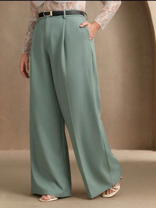 Pantalones palazzo azul | Traje