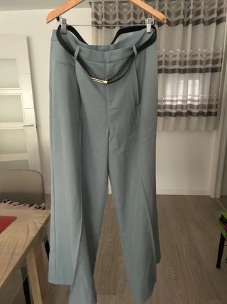 Pantalones palazzo azul | Traje