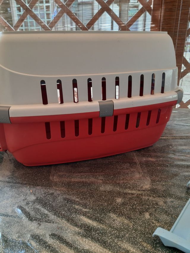 Trasportino cani rosso-bianco