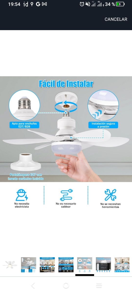 VENTILADORES techo con luz REGULABLE A ESTRENAR