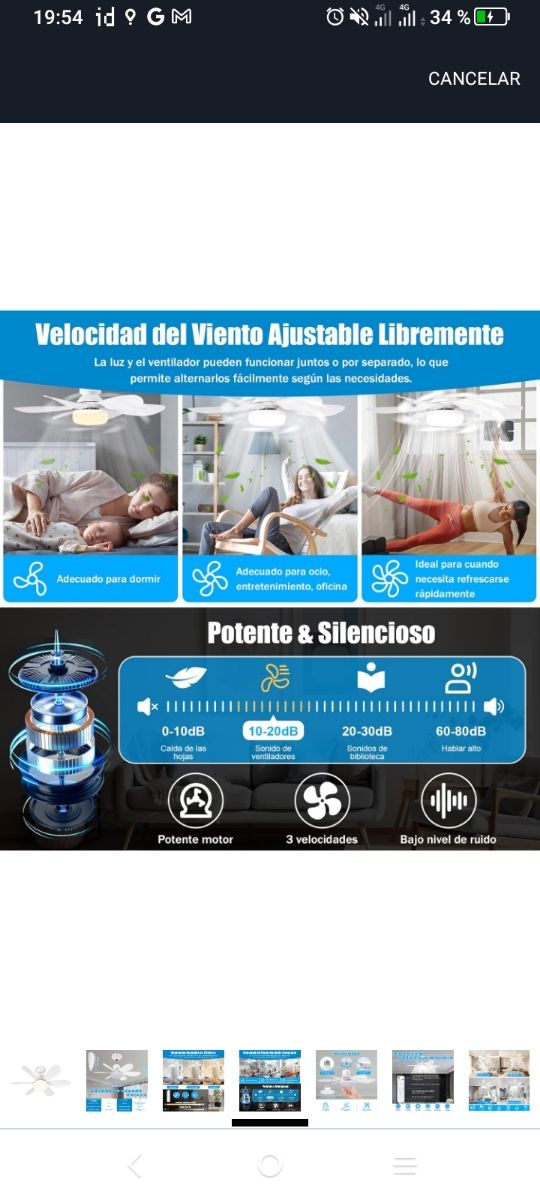 VENTILADORES techo con luz REGULABLE A ESTRENAR