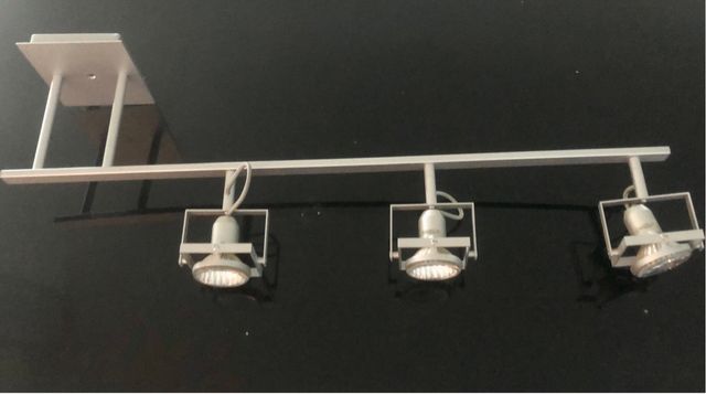 Lampara 3 focos - metal plata