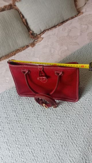 Bolso Ángel Serrano Piel Caprina burdeos.