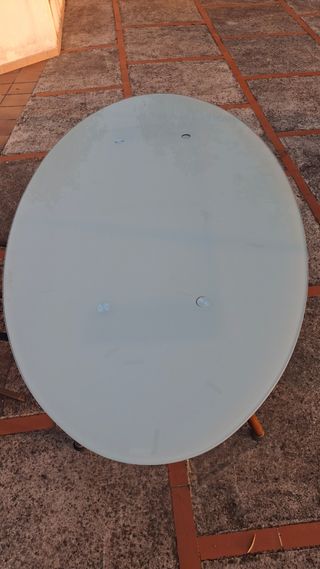 Mesa cristal ovalada 