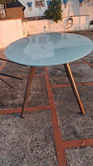 Mesa cristal ovalada 