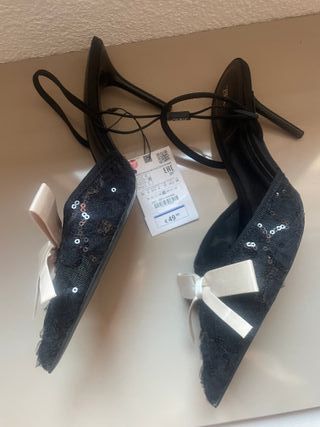 Zapatos tacón fiesta negros t 39 sin usar 