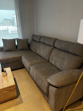 Sofá cama chaise longue gris