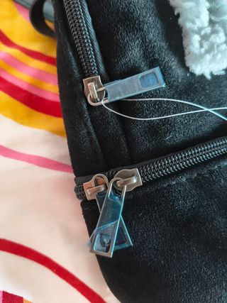 Mochila Love negra - terciopelo