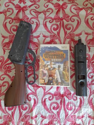 PRECINTADO.Juego Wii Western Heroes+Rifle NUEVO 
