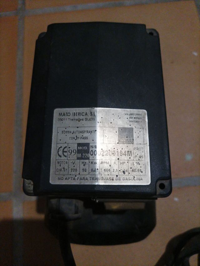 Bomba eléctrica de trasvase de Mato Iberica S.L.