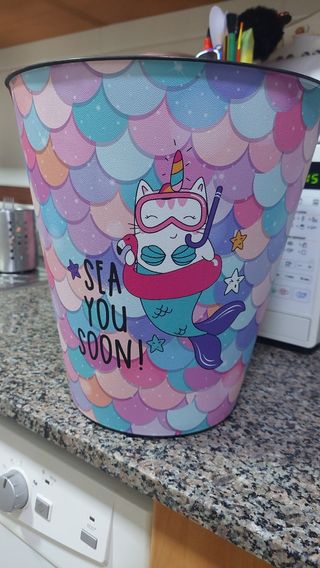 Papelera infantil sirena - multicolor