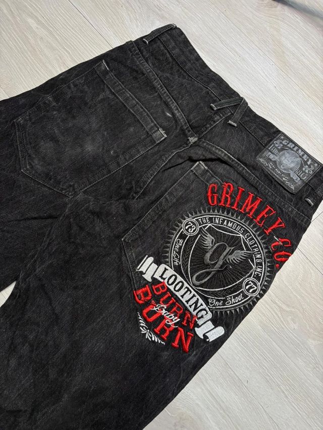 Vaqueros Grimey negros y2k vintage washed