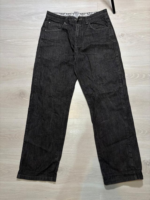 Vaqueros Grimey negros y2k vintage washed