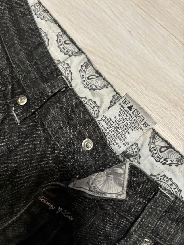 Vaqueros Grimey negros y2k vintage washed