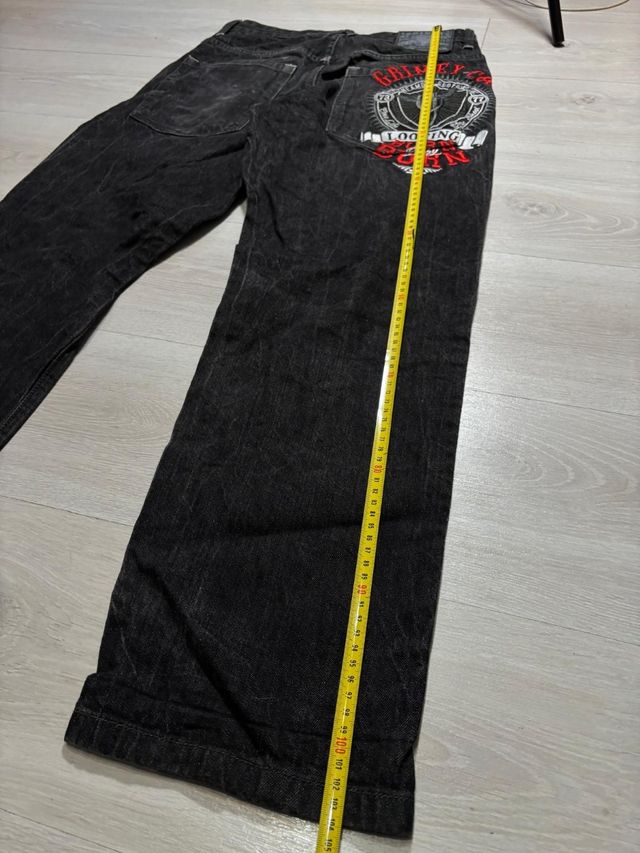 Vaqueros Grimey negros y2k vintage washed