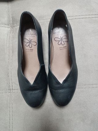 Zapatos Wonders negros plataforma