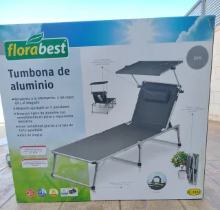 2 Tumbonas  de aluminio grises plegables