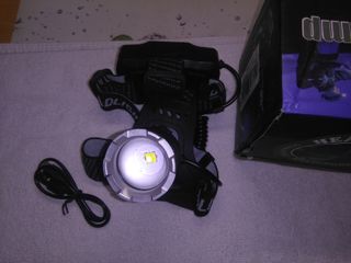 ULTIMA! Linterna frontal LED nueva por carga USB.