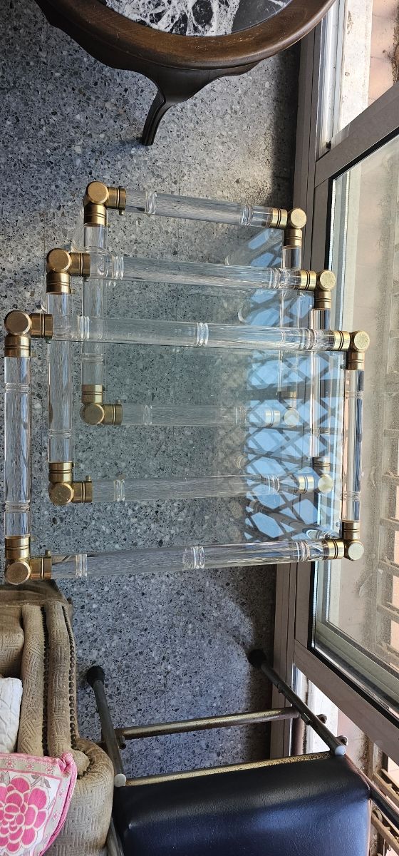 Mesitas cristal dorado - 3 uds