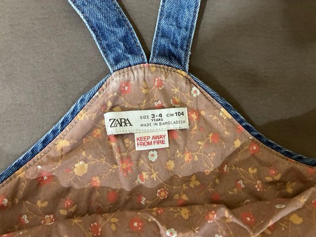 Vestido vaquero peto niña Zara