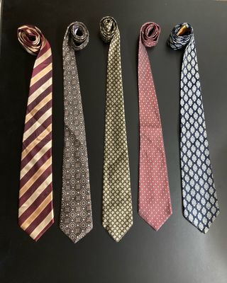 5 Corbatas de seda estampadas