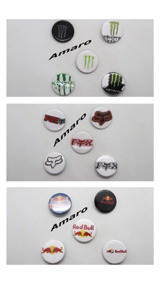 Lote de 5 Pins Red Bull, Monster, Fox (3 Modelos)|