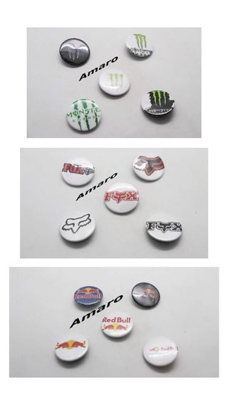 Lote de 5 Pins Red Bull, Monster, Fox (3 Modelos)|