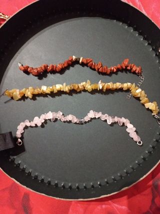 3 Braccialetti Pietre | Rosa, Rosso