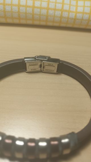 Pulsera Lotus marrón plata