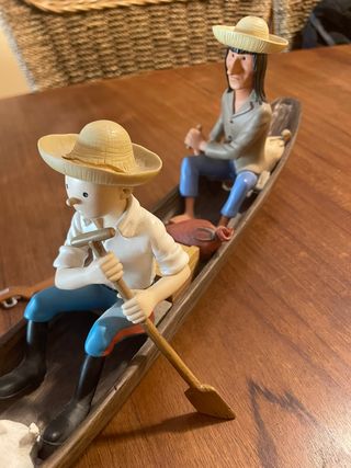 Figura Tintín de resina Canoa de La oreja rota