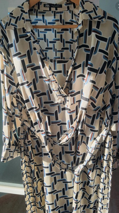 Vestido Zara L - Beige Multicolor
