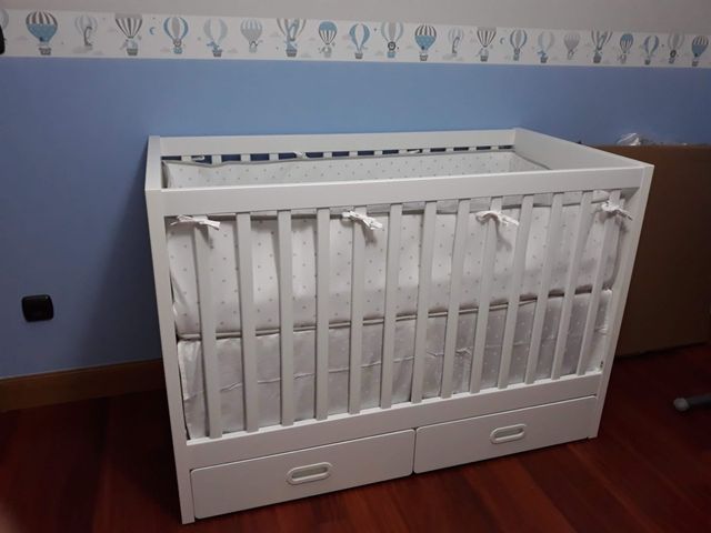Cuna bebé Ikea con cajón