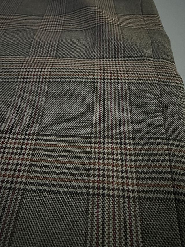 Pantalón invierno cuadros marrón beige. T 60