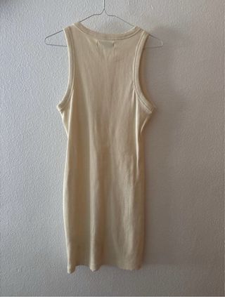 Vestido beige de canalé