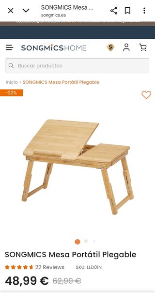 Mesa auxiliar plegable