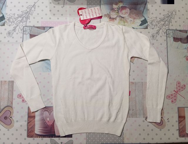 Maglioncino Cotone Bianco - Tg. 9-10 anni