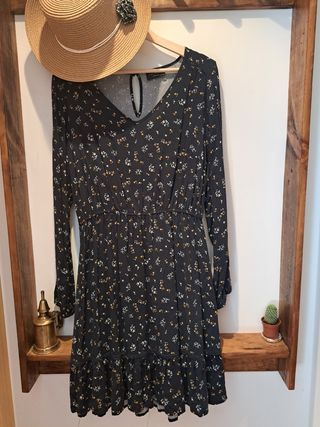 Vestido flores - Azul/Amarillo