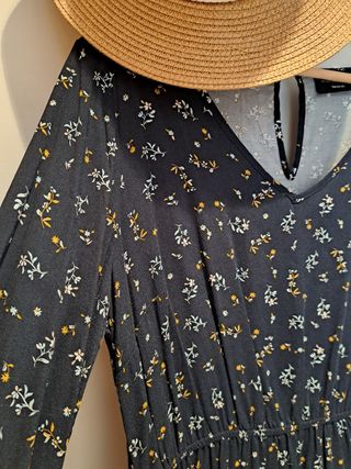 Vestido flores - Azul/Amarillo