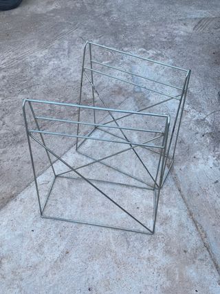 2 caballetes acero gris - soporte

