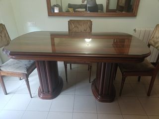 Mesa comedor madera - cristal